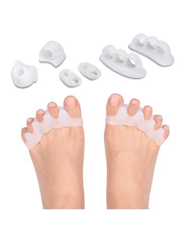 Toe Straightener Spacers 3 Pairs Gel Toe Separators Set Washable and Reusable Corrector Pad Toe Stretcher for Realign Crooked Toes Straighten Overlapping Toes