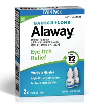 Alaway Allergy Eye Itch Relief Drops, Antihistamine, 0.34 Fl Oz - Pack of 2 - Buy Online on GoSupps.com