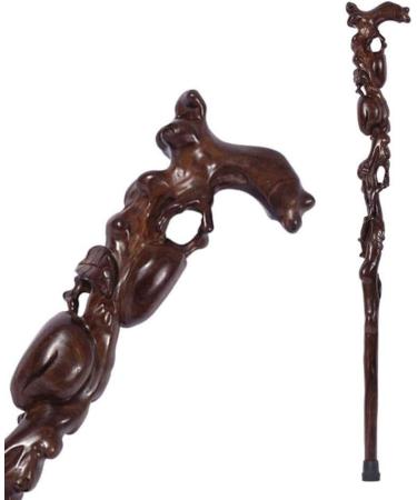 Crutches Black Sandalwood Carved to Send Their Elders He Shou Walker Cane Crutches Anniversary Lucky Star - Buy Online on GoSupps.com