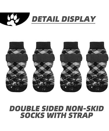 Expavlorine Non-Slip Dog Socks - Soft & Breathable Paw Protection for All Dogs - Adjustable Straps & Traction Control - Black Small (4 Count) - Ideal for Indoor Use on Wooden Floors - Buy Online on GoSupps.com