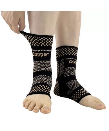 by Dr. Shapiro Copper Ankle Brace Support (Pair) For Men and Women Professional Ankle Compression Support for Sprained Ankle Heel Spur Plantar Fasciitis Achilles Tendonitis and Ankle Sports Injuries (Medium)