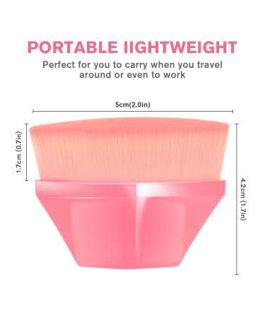 Auauy Foundation Brush - Flat Seamless Makeup Brush with Storage Box | Portable Blush Brush in Rose - Ideal for Liquid Foundation & Seamless Application - Buy Online on GoSupps.com