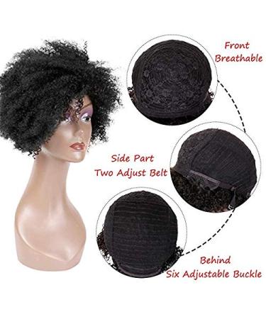 Queentas Real Hair Short Afro Wig for Women | Black Curly Wig with Ponytail | Perfect for Cosplay & Parties - Buy Online on GoSupps.com