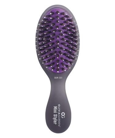 Olivia Garden OG Brush Styler, To Smooth and add Shine, All hair Types, removable cushion for easy cleaning, scalp hugging for scalp massage, gentle, for wet or dry hair, for women, men and children Black-mini