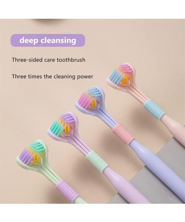 4 Pack V-Shaped Soft Bristle Toothbrushes for Adults | Travel-Friendly Three Head Design - Buy Online on GoSupps.com