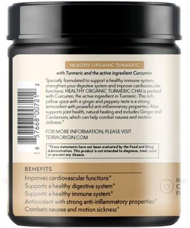 Buy Terra Origin Organic Turmeric Blend Chai - 6.35 oz (180 g) | Premium Herbal Tea - Buy Online on GoSupps.com