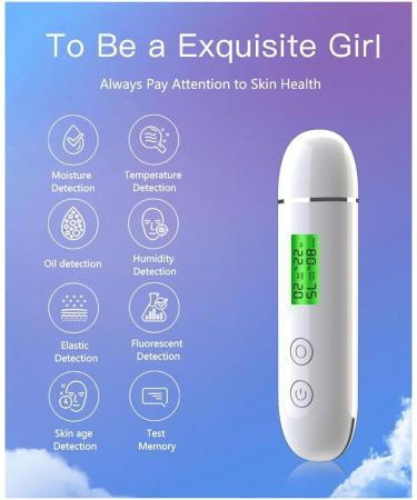 GUIJIALY Skin Water Cheek Elastic Skin Age Test Meter Face Skin Moisture&Oil Content Skin Analyzer Fluorescent Agent Detector Easy to Use - Buy Online on GoSupps.com
