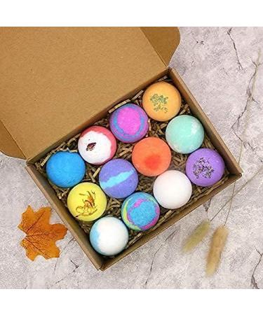 Handmade Bath Bombs Gift Set with Natural Essential Oils - Perfect Birthday Gift for Women, Kids, Men - 12 Piece Bubble Bath Bombs Set - Buy Online on GoSupps.com