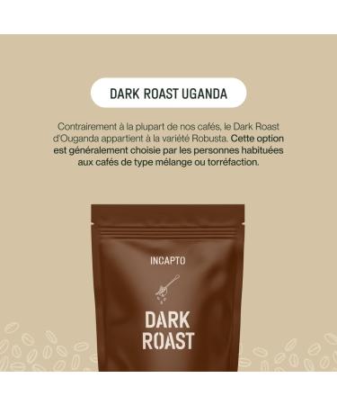 Incapto Dark Roast Coffee Beans - High Caffeine | Uganda Origin | 100% Robusta | Dark and Artisanal Roast | Bujanga Estate Victoria Lake | Very Strong Espresso | 500g Pack - Buy Online on GoSupps.com