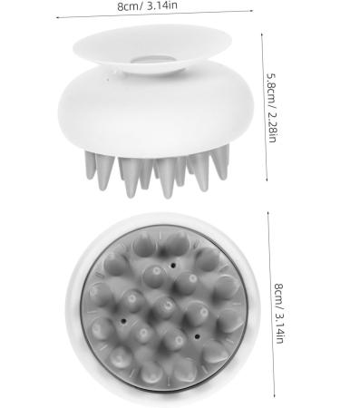 Healvian 4-Piece Shampoo Brush Set - Anti-Hair Loss Shower Comb with Suction Cups | Massage & Clean Hair Washer (8.00x8.80cm) - White - Buy Online on GoSupps.com