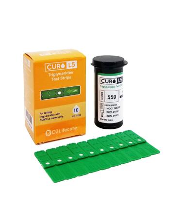 CURO L5 Blood Cholesterol TG (Triglycerides) Test Strips 10 ea (Device NOT Included)