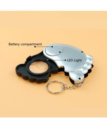Portable Mini Glass Key Chain with LED Light Handheld Old Man Reading Magnifier for Seniors to Read Small Print Cards Stamps Jewelery Made in China - Buy Online on GoSupps.com