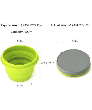 LAOPAO Collapsible Silicone Bowl with Lid - Yellow 500ml - Travel, Camping, Hiking - Food-Grade, Space-Saving - Buy Online on GoSupps.com