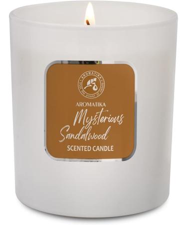 Mysterious Sandalwood Scented Candle | Aromatherapy Soy Wax Candle | 45 Hours Burn Time | Gift-Ready Glass Candle for Home Fragrance - Buy Online on GoSupps.com