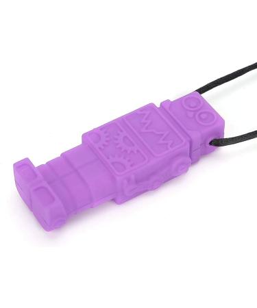 Sensory Chew Necklace - Silicone Robot Teether for Kids and Adults (Purple) - Buy Online on GoSupps.com