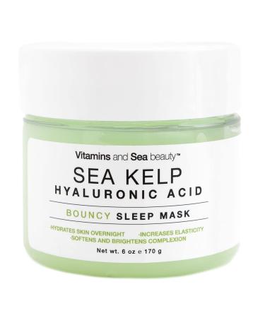 VITAMINS AND SEA BEAUTY  Hydrating Moisturizing Night Face Mask  Anti-Aging Overnight Facial with Hyaluronic Acid and Sea Kelp Seaweed  Skincare for All Skin Types  6 Fl Oz