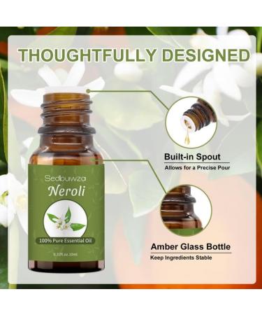 Pure Organic Neroli Essential Oil - 0.33 Fl Oz for Diffusers Soaps Candles & Perfumes | International Shipping Available - Buy Online on GoSupps.com