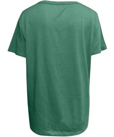 Stylish Women's Summer Ppanguding T-Shirt | Casual Round Loose Tops | Pustblume Printed Green Shirt (3XL) - Buy Online on GoSupps.com