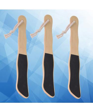 3Pcs Double Sided Foot Scraper - Exfoliating Wooden Handle Callus Remover & Foot Massage Tool (Black Foot Shape) - Premium Pedicure Solution for Smooth Feet - Buy Online on GoSupps.com