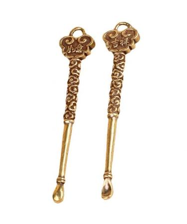 Ear Spoons Retro Brass Phoenix Portable Ear Cleaning Tool Ear Pick Ear Wax Remover Curette Cleaner Keychain Pendants