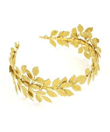Golden Laurel Leaf Crown Tiara | Greek Roman Costume Accessory | Women's Headband Hair Comb | Bridal Wedding Headpiece - Buy Online on GoSupps.com