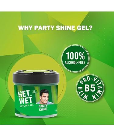 Se'tt We'tt Stylingg Hairr Gell for Men - Party Shine 250gm | Strong Hold High Shine |For Short to Medium Hair| No Alcohol No Sulphate - Buy Online on GoSupps.com