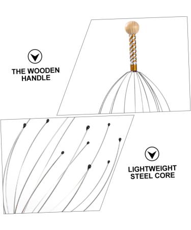 COLLBATH 6pcs Massager Hand Scrubber & Scalp Massage Brush - Multifunctional Hair Washing Tool | Steel & Wood - Buy Online on GoSupps.com