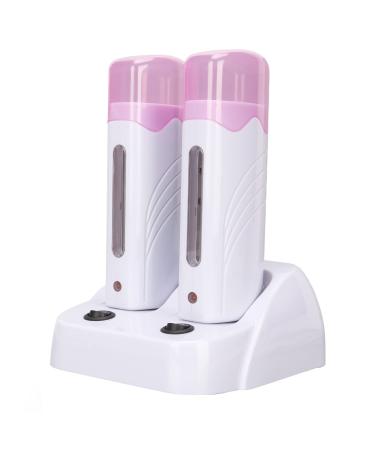 Double depilatory heater with jellywax portable wax roller set depilatory wax for armpit and bikini hair removal including 2 wax cartridges and 100 EU plugs 220V