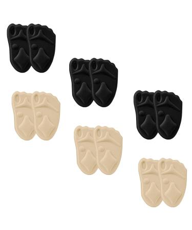 Beaupretty 6pairs Sponge Forefoot Pad Metatarsal Support Pad Shoe Insoles Anti-Slip Insoles Irish Accessories for Women High Heel Forefoot Cushion Soft Mesh Stretch Fabric Front Pad
