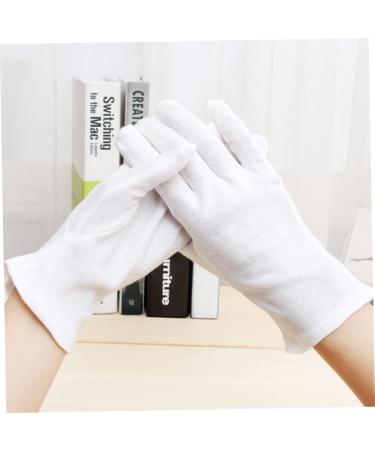 VILLFUL 12 Pairs Protective Jewelry White Hand Lab Cosmetic Industrial Glove Kitchen Work Moisturizing Cotton XL:24X11cm White - Buy Online on GoSupps.com