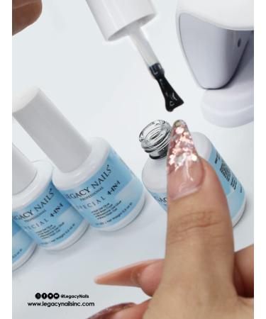 Legacy Nails Professional 4-in-1 Finish Gel 0.5 oz - Nail Tip & Rig Stone Gel Glue, Base Coat, Ultra-Shine Finish - Buy Online on GoSupps.com