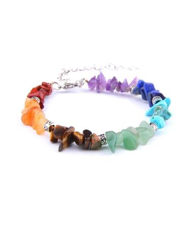 Bracelets Reiki Natural Stone 7 Chakra Bracelets Crystal Bracelet Chipped Gravel Beads Gifts for Women
