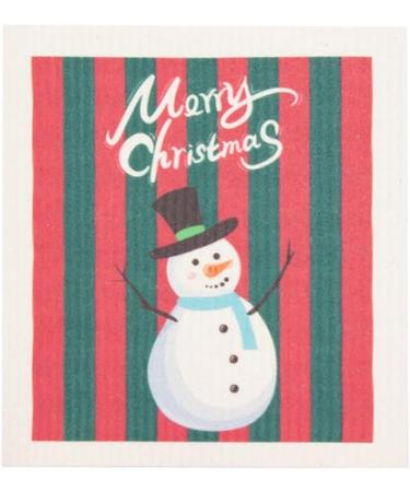 Festive Christmas Cartoon Print Dishcloth Efficient Absorption Dish Pot Cleaning Cloth for Festive Kitchen Cleaning Tool - Buy Online on GoSupps.com