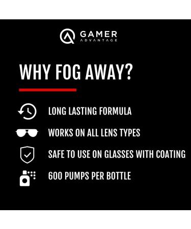 Gamer Advantage FogAway Anti Fog Spray - Fog Prevention for Ski Goggles Gaming Glasses Home Electronics & Outdoor Use - Safe for All Lens Types - Made in The USA - (2 Oz 2-Pack) - Buy Online on GoSupps.com