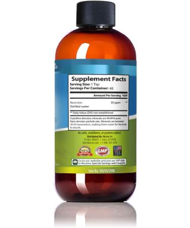 NutriNoche Pure Crystalline Liquid Iron Supplement 30 ppm - 8oz Colloidal Minerals - Buy Online on GoSupps.com
