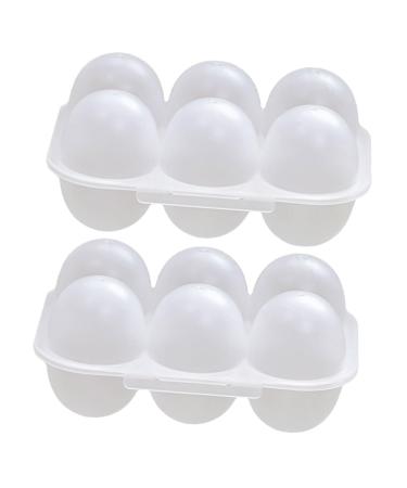 2pcs Portable Egg Box Fridge Plastic Bin Organizer Egg Holder Dispenser for Refrigerator Egg Grid