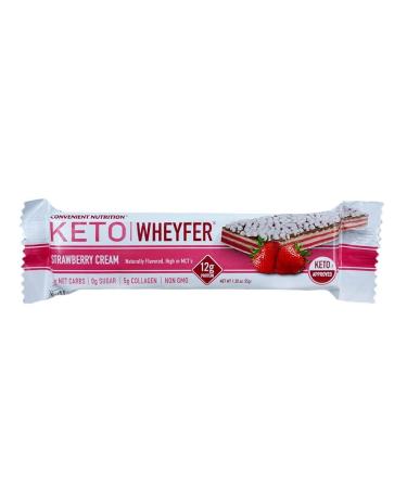 Convenient Nutrition Keto WheyFer Protein Snack Bars - Strawberry Cream 10 Bars | Low Carb, Low Sugar, Ketogenic-Friendly - Buy Online on GoSupps.com