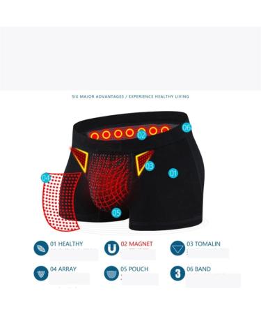 DEWUFAFA 4pcs Magnetic Underwear Boxershorts for Men Tourmaline Prostate Therapy Panties Promotes Secondary Growth (Color : Red Size : Large) Large Red - Buy Online on GoSupps.com