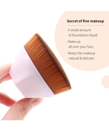 2PCS Foundation Makeup Brush Flat Top Kabuki Face Blush Liquid Powder Foundation Brush Portable Cosmetic Brush for Blending Liquid Cream or Flawless Powder Cosmetics with Bonus Protective Case - Buy Online on GoSupps.com
