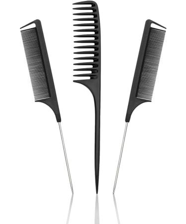 3pk Tail Combs Set - Professional Hair Styling Tools with Wide and Fine Tooth Combs for Sectioning, Braiding, and Foiling - Buy Online on GoSupps.com