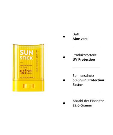 Nature Republic Fresh Powdery Sun Stick SPF50+/PA++++ - Waterproof Korean Skincare | 22g - Buy Online Now - Buy Online on GoSupps.com