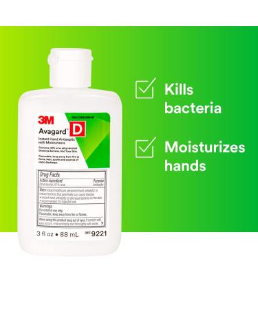 3M Avagard D Instant Hand Sanitizer with Moisturizers - 61% Ethyl Alcohol - 9221 3 oz. (Pack of 1) - Buy Online on GoSupps.com