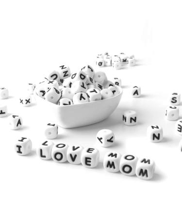 104PCS Square Silicone Alphabet Beads 12MM for DIY Jewelry Making | Weekjoey - Buy Online on GoSupps.com