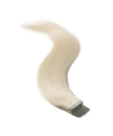 UK Fashion Shop Tape Extensions - 100% Human Hair 50g #60 Platinum Blonde 55cm | Premium Tape In Hair Extensions - Buy Online on GoSupps.com