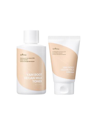 ISNTREE Yam Root Vegan Milk Toner 200ml 6.76 fl oz + Yam Root Vegan Milk Cream 80ml 2.7 fl oz