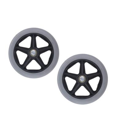 dailymall Pack of 2 Wheelchair Walker Replacement Wheels - 6 inch Front Caster Wheels with 5/16 inch Bearing