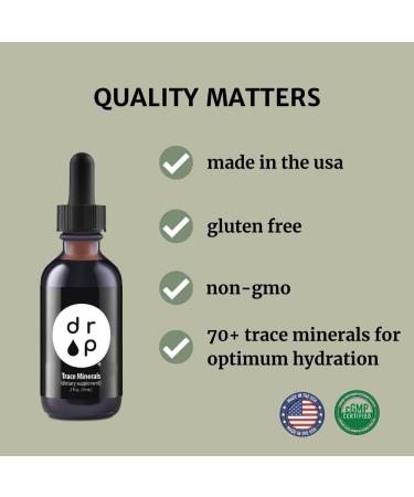 Organic Trace Minerals Electrolyte Drops with Fulvic Acid 2 oz | Alkaline Liquid Minerals for Water - Supports Gut Health, Energy, Stamina | Nutrient Uptake - Buy Online on GoSupps.com