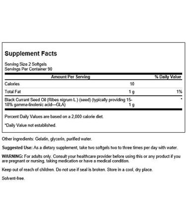 Swanson Black Currant Seed Oil - 180 Softgels (500mg) - Immune, Heart & Joint Health Support - Buy Online on GoSupps.com