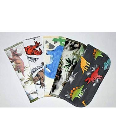 Set of 5 Dinosaur Printed 2 Ply Flannel Cloth Wipes - 8x8 Inches - Buy Online on GoSupps.com