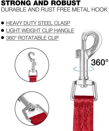 Loutep 25m Dog Training Lead - Durable Nylon Long Line with Padded Handle & Heavy-Duty Swivel Hook - Ideal for Obedience Training - Red - Buy Online on GoSupps.com